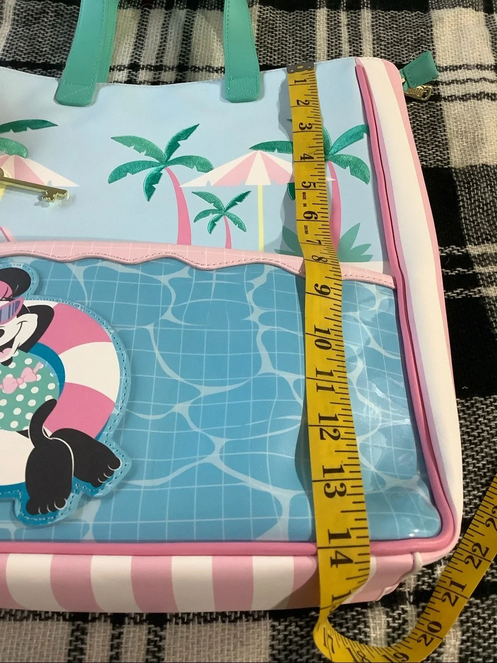Minnie mouse vacation style poolside tote bag with coin bag & wallet